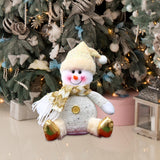 Maxbell Santa Claus Doll Christmas Craft Sculpture Snowman for Centerpiece Desktop Aureate Snowman