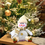 Maxbell Santa Claus Doll Christmas Craft Sculpture Snowman for Centerpiece Desktop Aureate Snowman