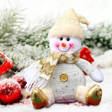 Maxbell Santa Claus Doll Christmas Craft Sculpture Snowman for Centerpiece Desktop Aureate Snowman