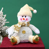 Maxbell Santa Claus Doll Christmas Craft Sculpture Snowman for Centerpiece Desktop Aureate Snowman
