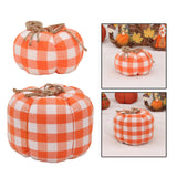 Maxbell Plaid Fabric Pumpkin Thanksgiving Autumn Harvest for Home Fireplace Holiday 15cmx10cm
