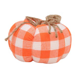 Maxbell Plaid Fabric Pumpkin Thanksgiving Autumn Harvest for Home Fireplace Holiday 15cmx10cm