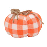 Maxbell Plaid Fabric Pumpkin Thanksgiving Autumn Harvest for Home Fireplace Holiday 15cmx10cm