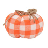 Maxbell Plaid Fabric Pumpkin Thanksgiving Autumn Harvest for Home Fireplace Holiday 15cmx10cm