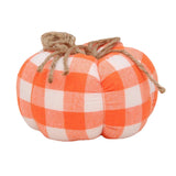 Maxbell Plaid Fabric Pumpkin Thanksgiving Autumn Harvest for Home Fireplace Holiday 15cmx10cm