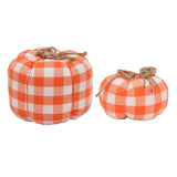 Maxbell Plaid Fabric Pumpkin Thanksgiving Autumn Harvest for Home Fireplace Holiday 15cmx10cm