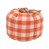 Maxbell Plaid Fabric Pumpkin Thanksgiving Autumn Harvest for Home Fireplace Holiday 19cmx15cm