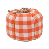 Maxbell Plaid Fabric Pumpkin Thanksgiving Autumn Harvest for Home Fireplace Holiday 19cmx15cm