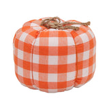 Maxbell Plaid Fabric Pumpkin Thanksgiving Autumn Harvest for Home Fireplace Holiday 19cmx15cm