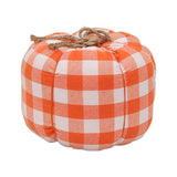 Maxbell Plaid Fabric Pumpkin Thanksgiving Autumn Harvest for Home Fireplace Holiday 19cmx15cm