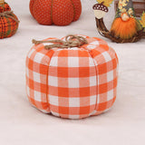 Maxbell Plaid Fabric Pumpkin Thanksgiving Autumn Harvest for Home Fireplace Holiday 19cmx15cm