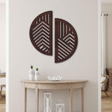Maxbell Creative Wooden Wall Art Wall Sticker for Dining Room Entryway Hallway Walnut Wood Grain