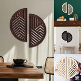 Maxbell Creative Wooden Wall Art Wall Sticker for Dining Room Entryway Hallway Walnut Wood Grain