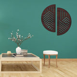 Maxbell Creative Wooden Wall Art Wall Sticker for Dining Room Entryway Hallway Walnut Wood Grain