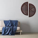 Maxbell Creative Wooden Wall Art Wall Sticker for Dining Room Entryway Hallway Walnut Wood Grain
