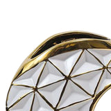 Maxbell Circular Ceramic Vase Centerpiece Ornaments Planter Home Decor Hollow Modern 19cmx23cm