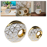 Maxbell Circular Ceramic Vase Centerpiece Ornaments Planter Home Decor Hollow Modern 19cmx23cm