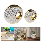 Maxbell Circular Ceramic Vase Centerpiece Ornaments Planter Home Decor Hollow Modern 19cmx23cm