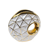 Maxbell Circular Ceramic Vase Centerpiece Ornaments Planter Home Decor Hollow Modern 19cmx23cm