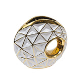 Maxbell Circular Ceramic Vase Centerpiece Ornaments Planter Home Decor Hollow Modern 19cmx23cm