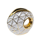 Maxbell Circular Ceramic Vase Centerpiece Ornaments Planter Home Decor Hollow Modern 19cmx23cm