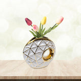 Maxbell Circular Ceramic Vase Centerpiece Ornaments Planter Home Decor Hollow Modern 19cmx23cm