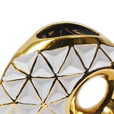 Maxbell Circular Ceramic Vase Centerpiece Ornaments Planter Home Decor Hollow Modern 28cmx31cm