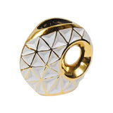 Maxbell Circular Ceramic Vase Centerpiece Ornaments Planter Home Decor Hollow Modern 28cmx31cm