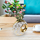 Maxbell Circular Ceramic Vase Centerpiece Ornaments Planter Home Decor Hollow Modern 28cmx31cm