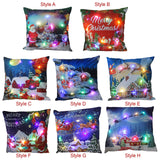 Maxbell Christmas Pillow Cover Pillowcase LED Light Case Home Living Room Style A
