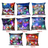 Maxbell Christmas Pillow Cover Pillowcase LED Light Case Home Living Room Style A