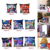 Maxbell Christmas Pillow Cover Pillowcase LED Light Case Home Living Room Style A