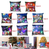 Maxbell Christmas Pillow Cover Pillowcase LED Light Case Home Living Room Style A