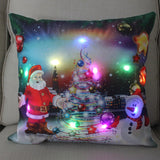 Maxbell Christmas Pillow Cover Pillowcase LED Light Case Home Living Room Style A
