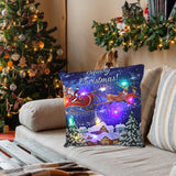 Maxbell Christmas Pillow Cover Pillowcase LED Light Case Home Living Room Style G