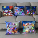 Maxbell Christmas Pillow Cover Pillowcase LED Light Case Home Living Room Style H
