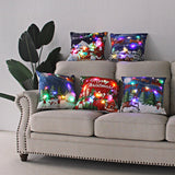 Maxbell Christmas Pillow Cover Pillowcase LED Light Case Home Living Room Style H