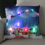 Maxbell Christmas Pillow Cover Pillowcase LED Light Case Home Living Room Style H