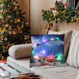 Maxbell Christmas Pillow Cover Pillowcase LED Light Case Home Living Room Style H