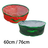 Maxbell Christmas Wreath Storage Bag Zippered Cover Organizer Water Resistant Pouch Red 60x18cm