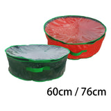 Maxbell Christmas Wreath Storage Bag Zippered Cover Organizer Water Resistant Pouch Red 60x18cm