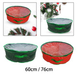 Maxbell Christmas Wreath Storage Bag Zippered Cover Organizer Water Resistant Pouch Red 60x18cm
