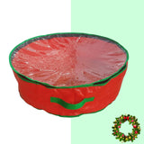Maxbell Christmas Wreath Storage Bag Zippered Cover Organizer Water Resistant Pouch Red 60x18cm