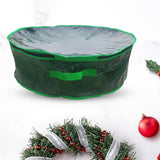 Maxbell Christmas Wreath Storage Bag Zippered Cover Organizer Water Resistant Pouch Green 76x28cm