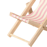 Maxbell Creative Beach Chair Phone Holder Dollhouse Miniature Bedroom Wooden Bracket Pink Beige