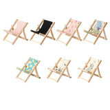 Maxbell Creative Beach Chair Phone Holder Dollhouse Miniature Bedroom Wooden Bracket Pink Beige