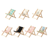 Maxbell Creative Beach Chair Phone Holder Dollhouse Miniature Bedroom Wooden Bracket Pink Beige