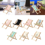 Maxbell Creative Beach Chair Phone Holder Dollhouse Miniature Bedroom Wooden Bracket Pink Beige