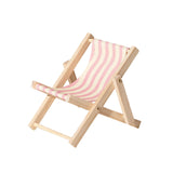 Maxbell Creative Beach Chair Phone Holder Dollhouse Miniature Bedroom Wooden Bracket Pink Beige