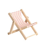Maxbell Creative Beach Chair Phone Holder Dollhouse Miniature Bedroom Wooden Bracket Pink Beige